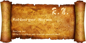 Rehberger Norma névjegykártya